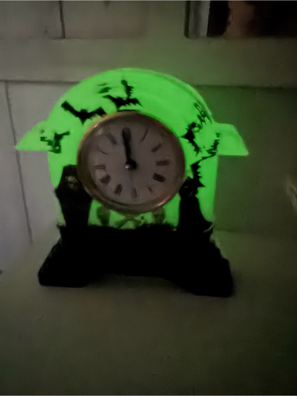 Handmade Glow in the Dark Gothic Mantel Clock - Picture 2 of 4